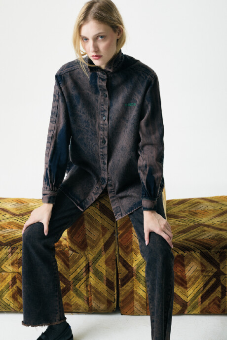 Camisa Noble Denim Washed Brown