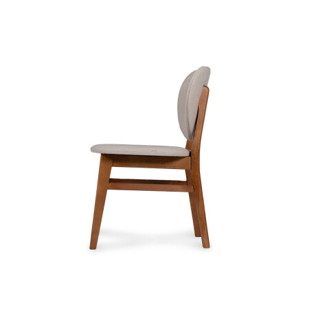 Silla Cleo - Nogal - Respaldo tapizado - Tela Rústica Natural 93