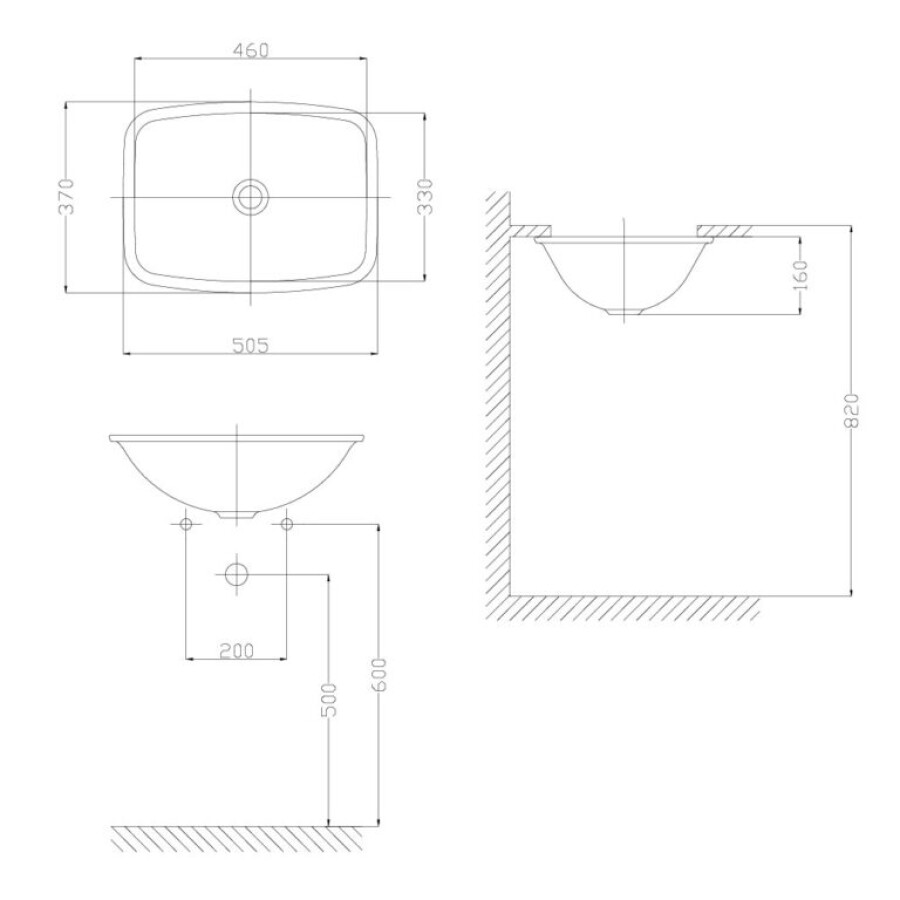 Lavatorio empotrar rectangular Lavatorio empotrar rectangular