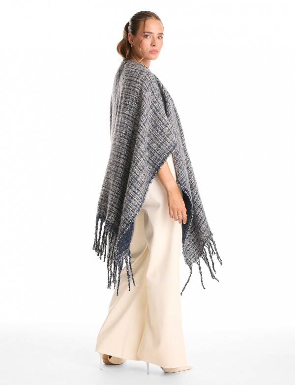 Ruana Tweed Flecos AZUL/MULTI