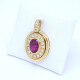 Colgante En Oro 18K, Turmalina Y Brillantes Colgante En Oro 18K, Turmalina Y Brillantes