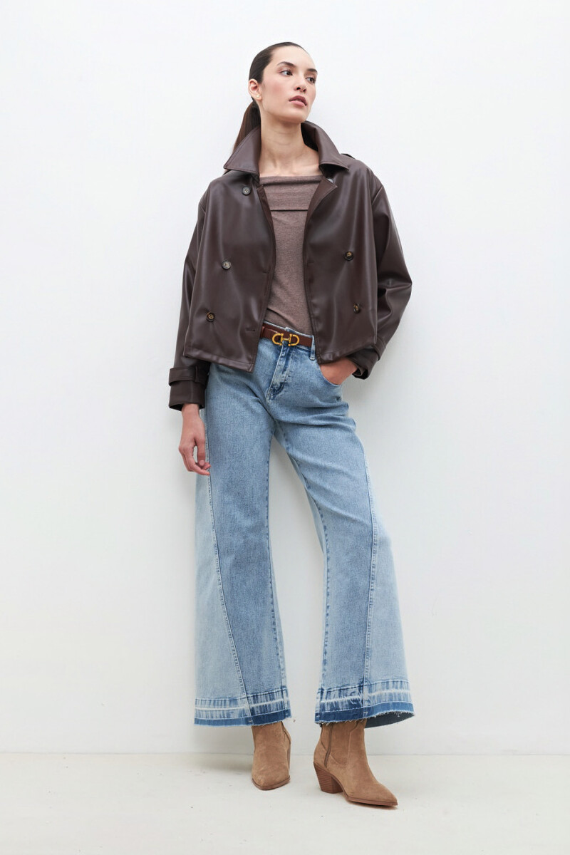 Jean bicolor wide leg Lena - jean medio 