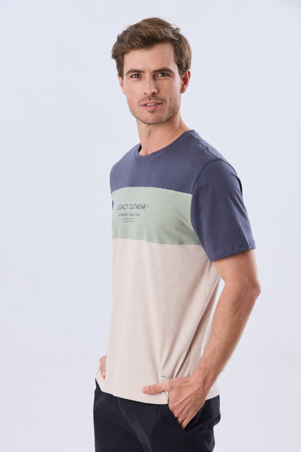 REMERA RAYADA DE ALGODÓN Beige