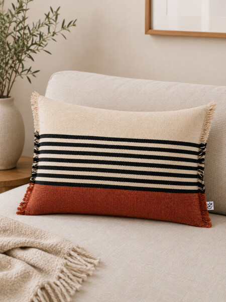 FUNDA DE ALMOHADON BURDEOS TERRACOTA