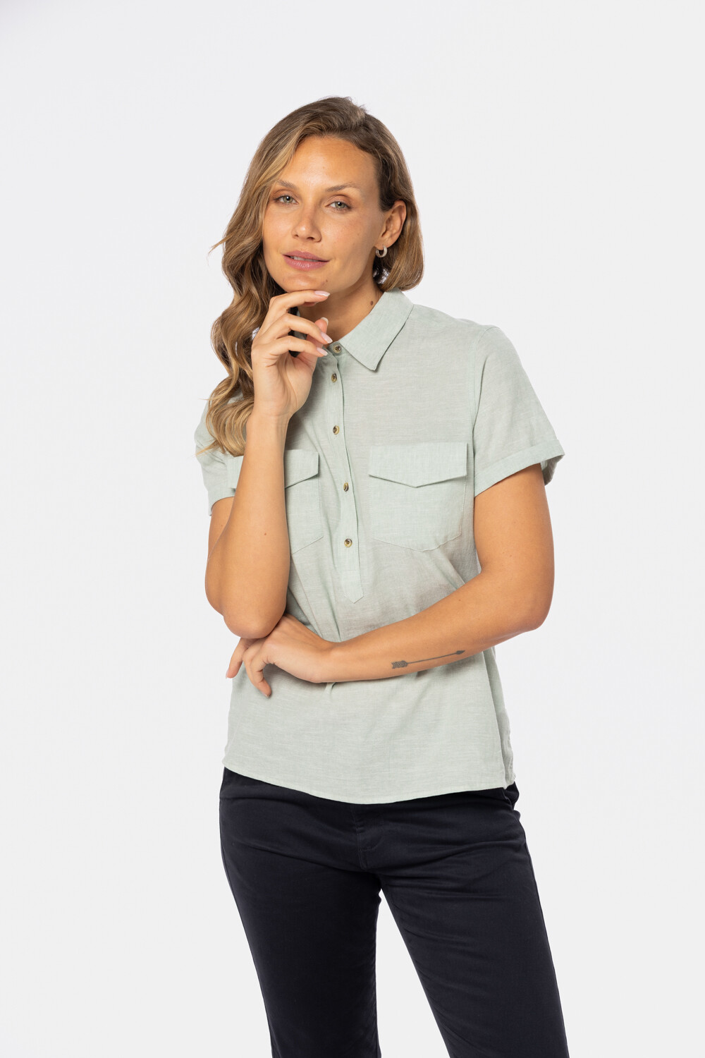CAMISA DE LINO Verde