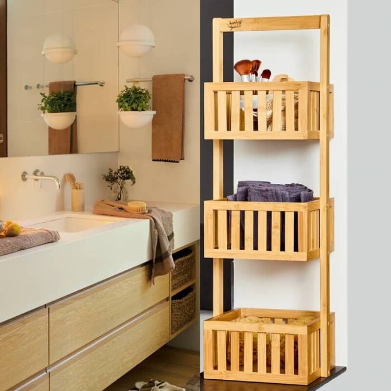Organizador de 3 niveles madera bambú Organizador de 3 niveles madera bambú