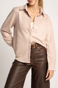 Camisa Gamuza Cuero Vegano Rosa