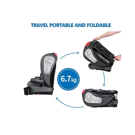 BOOSTER BEBESIT SMART FIX PLEGABLE GRIS ISOFIX