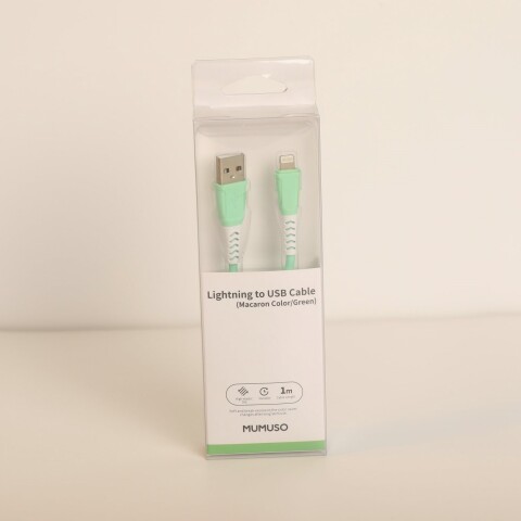 CABLE LIGHTNING A USB (COLOR MACARON/VERDE) CABLE LIGHTNING A USB (COLOR MACARON/VERDE)