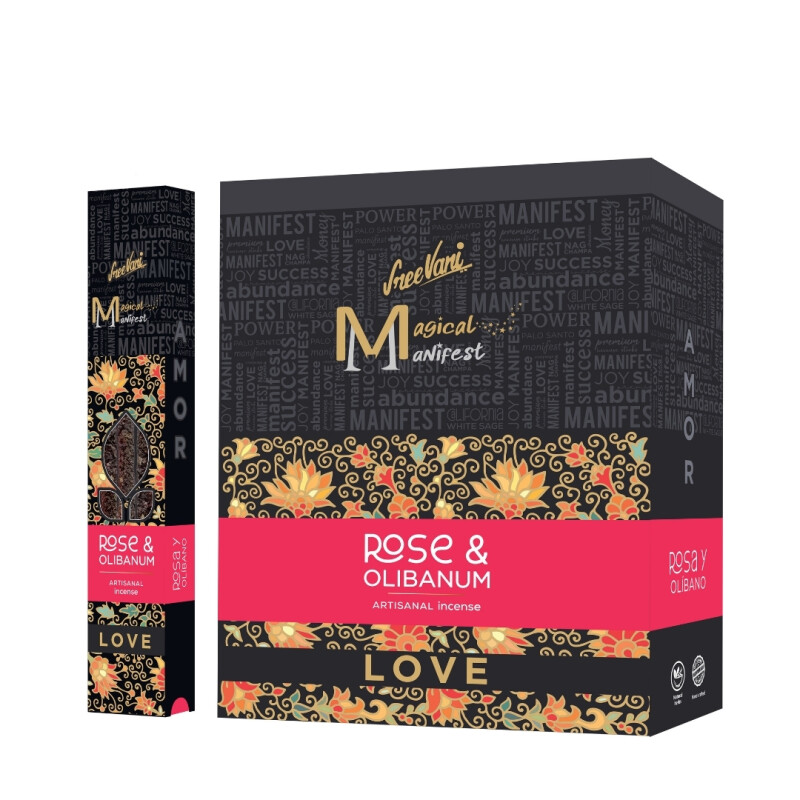 INCIENSO SREE VANI MANIFIESTO 30 GR X12 Rosa/olibano
