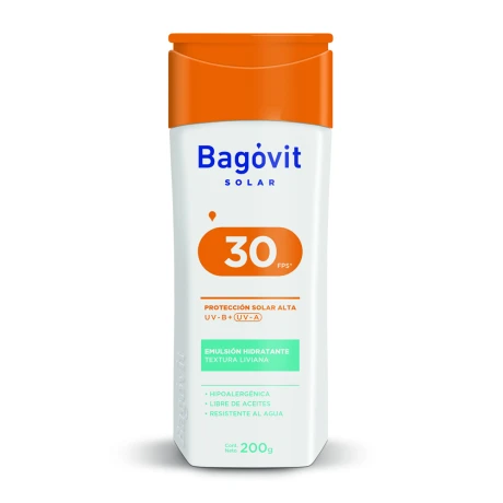 Protector solar emulsión FPS 30 Bagóvit 200 ml Protector solar emulsión FPS 30 Bagóvit 200 ml