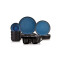 JUEGO VAJILLA 16 PIEZAS NEGRO INTERIOR AZUL JUEGO VAJILLA 16 PIEZAS NEGRO INTERIOR AZUL