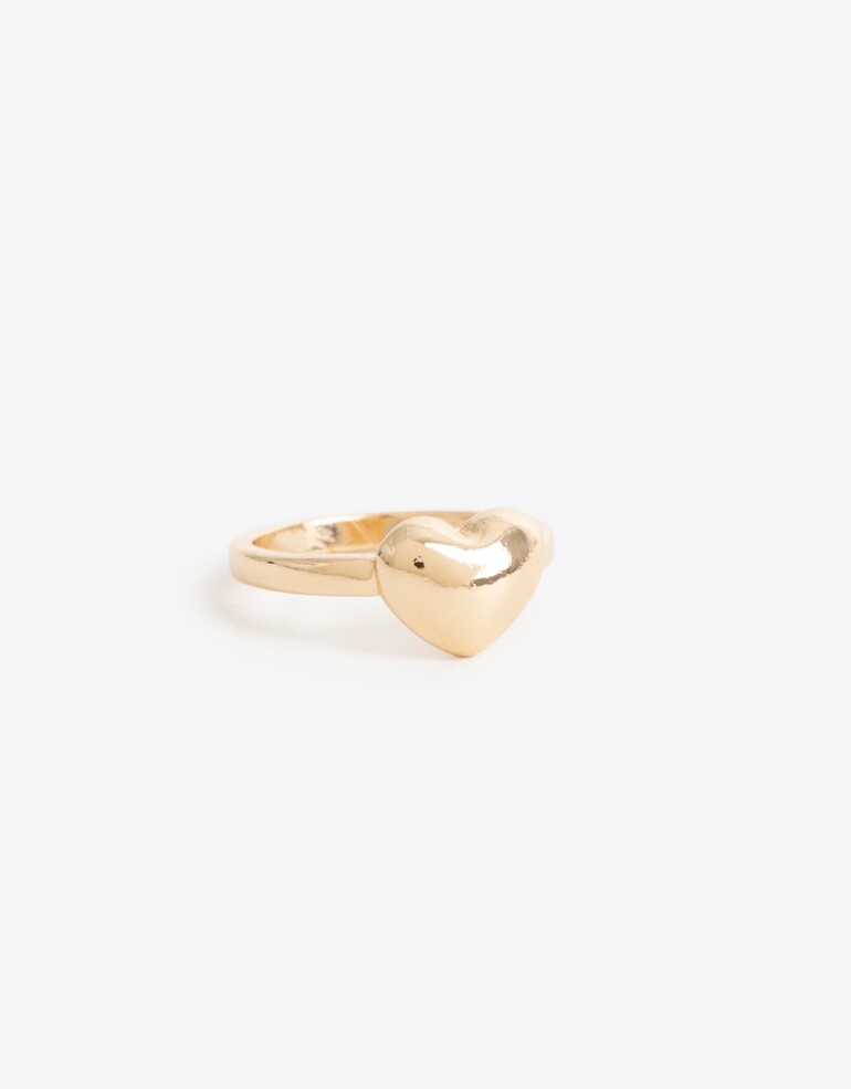 Anillos Chicos Metal Anillo Corazón Metal - Dorado