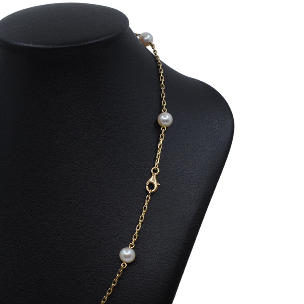 Cadena en oro 18k amarillo con 8 perlas Cadena en oro 18k amarillo con 8 perlas