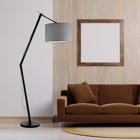 Luminaria de pie pantalla gris articulada E27 165cm Luminaria de pie pantalla gris articulada E27 165cm