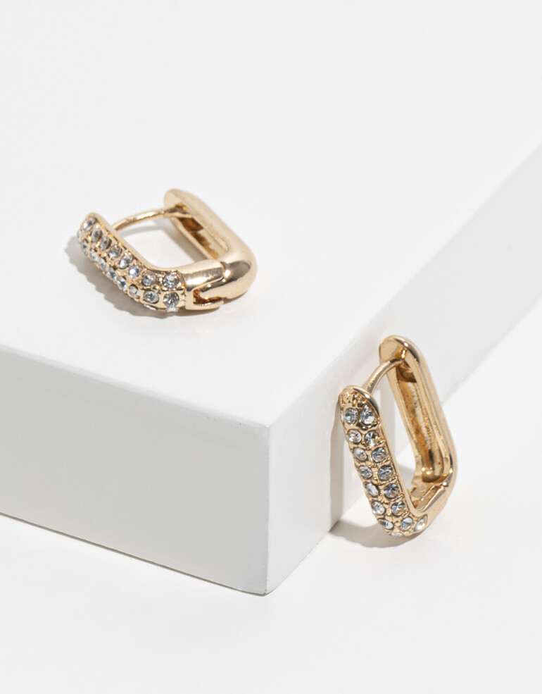 Aros Argollas Metal Argollas Ovaladas - Dorado