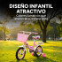 Bicicleta infantil Shengdi Rod 12 Canasto Parrilla Rueditas Color Rosa Claro