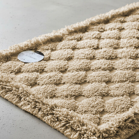 Alfombra Rectangular Dos Texturas Natural Liviana Moderna Beige