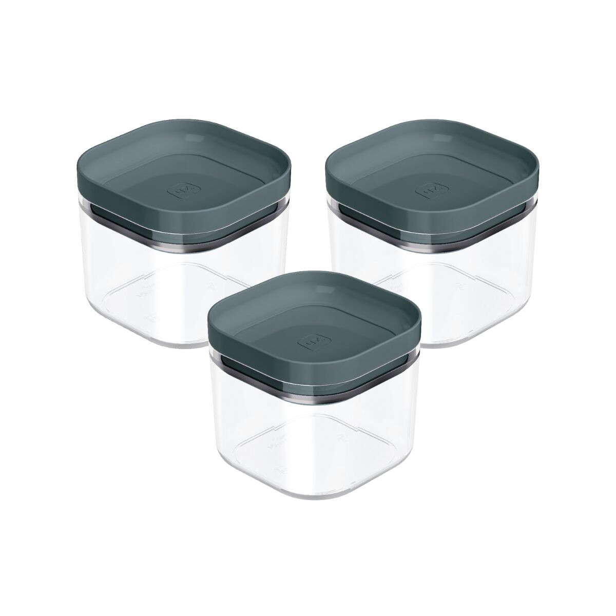 Set x3 Pote hermético 450ml - GRIS 