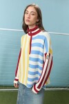 PREVENTA Sweater de algodón rayado multicolor