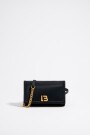 Bolso bandolera solapa mini Negro