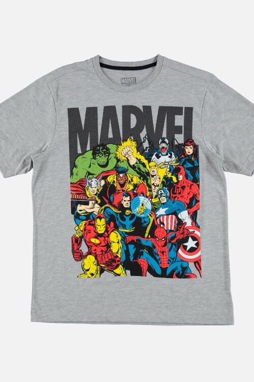 Remera m/c Marvel GRIS MELANGE