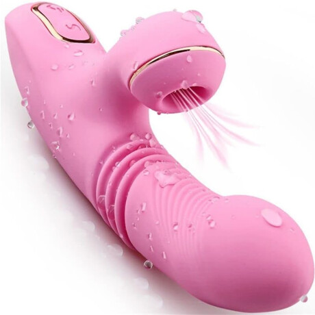 Estimulador Sube y Baja Con Succión 3 En 1 USB Rosa