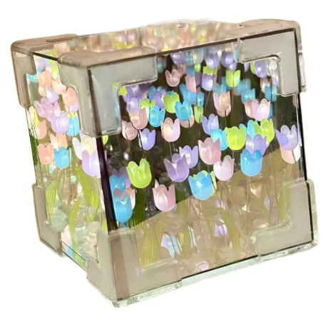 Lámpara De Espejo Cubico Con Forma De Tulipán Blanco