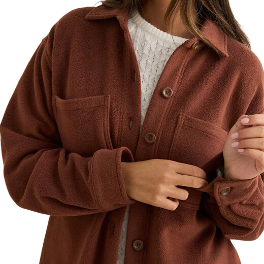 Campera Rhythm Reverse Fleece Shacket - Marrón Campera Rhythm Reverse Fleece Shacket - Marrón