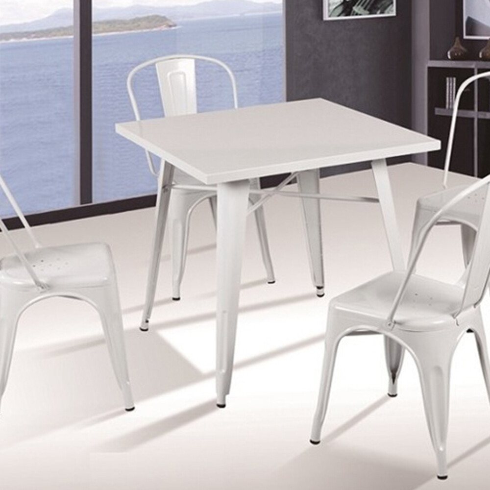 MESA CUADRADA DE COMEDOR BLANCA MODELO PARIS 80X80 CM Mesa Cuadrada De Comedor Blanca Modelo Paris 80x80 Cm