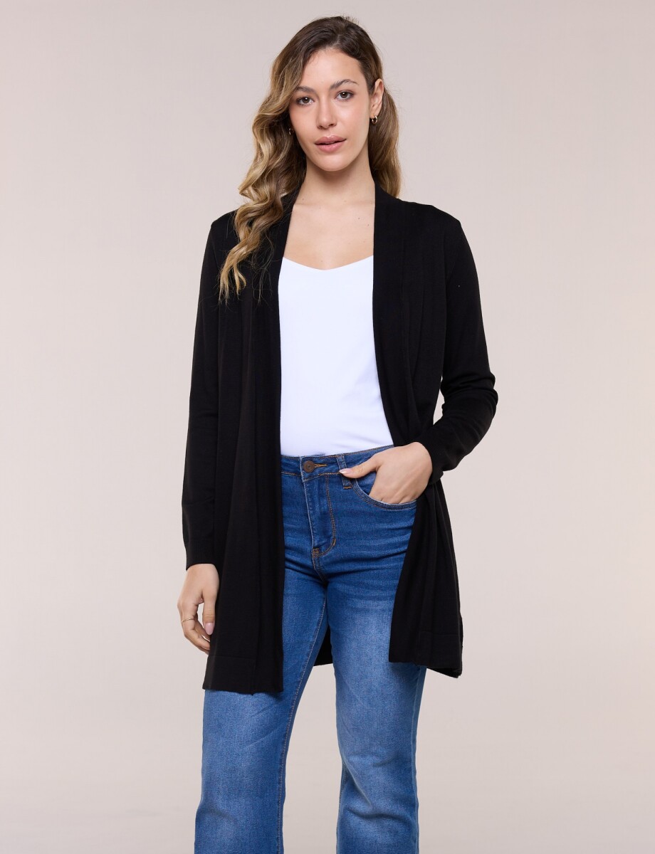 Cardigan Liviano Abierto - Negro 