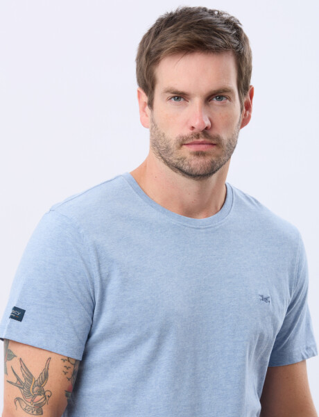REMERA BÁSICA DE ALGODÓN Azul Melange