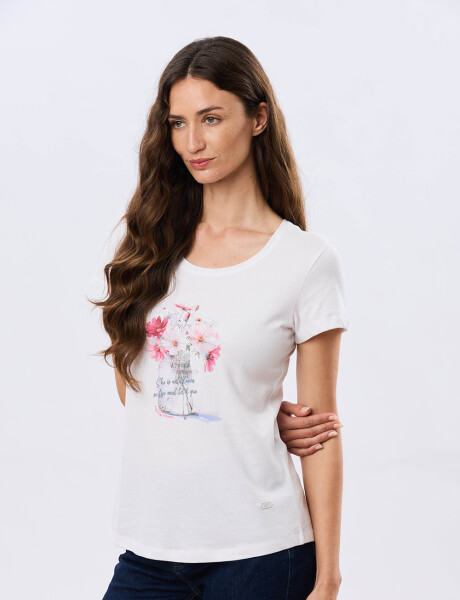 REMERA ESTAMPADA DE ALGODÓN Blanco