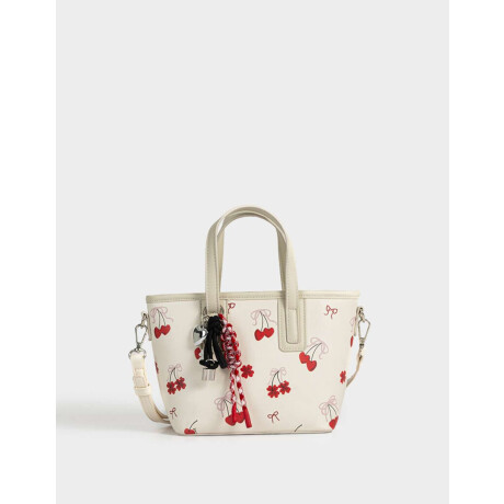 Cartera City Con Charm Blanco Crudo