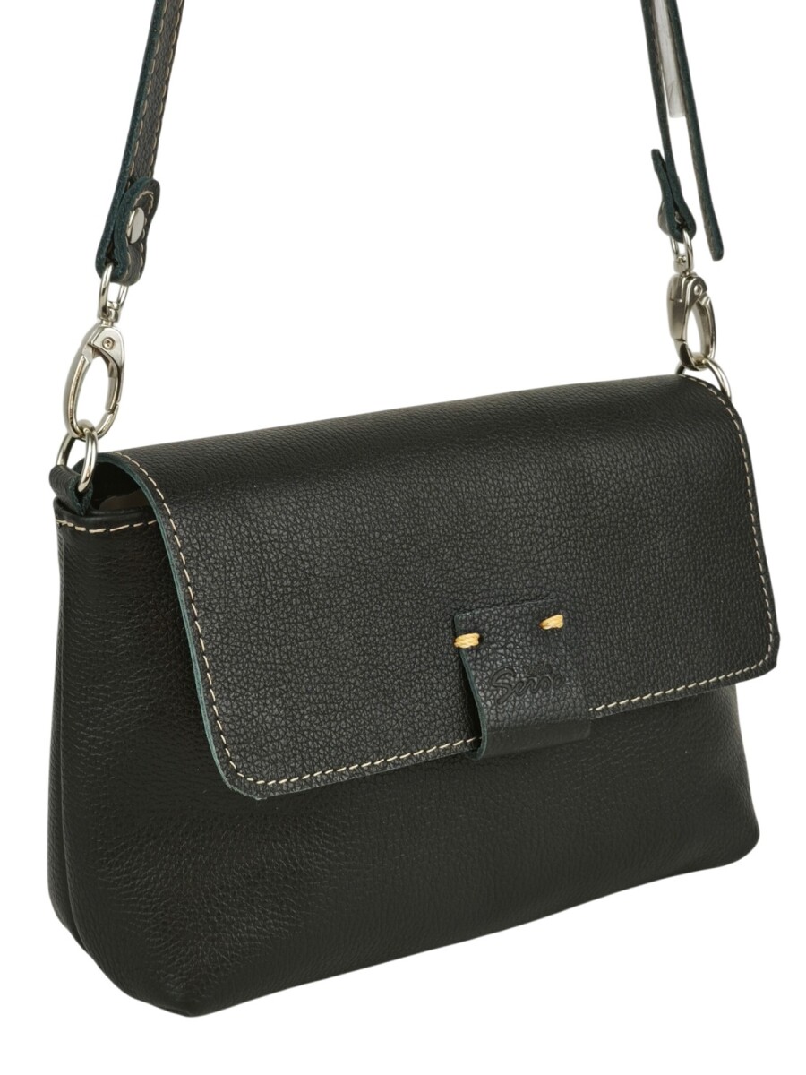 Morral con solapa chico - Negro 