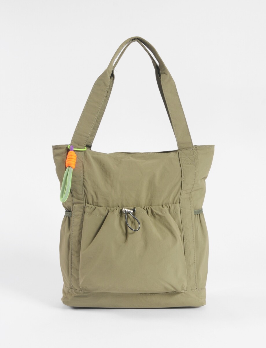 Mochila shopper de tela - verde 