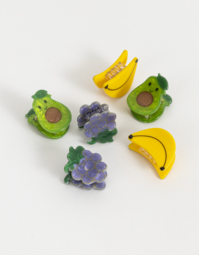 Hebillas Infantiles Frutas Set De Mini Broches Infantiles - Combinacion Tricolor