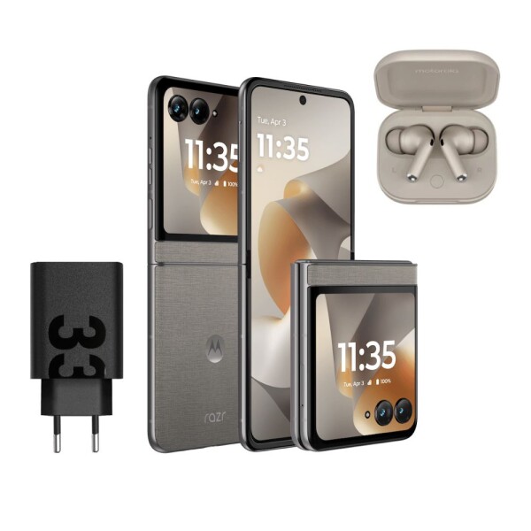 Motorola Moto Razr 70 5G DS 12/512GB Gris + Motorola Moto Buds+ Gris ¡De Regalo!