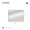 Espejo Horizontal Lumax Suleban c/marco y luz 120x70cm Dorado