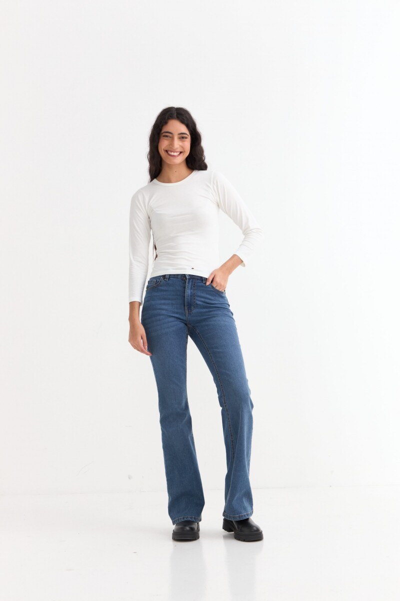 Remera m/l cuello a la base BLANCO
