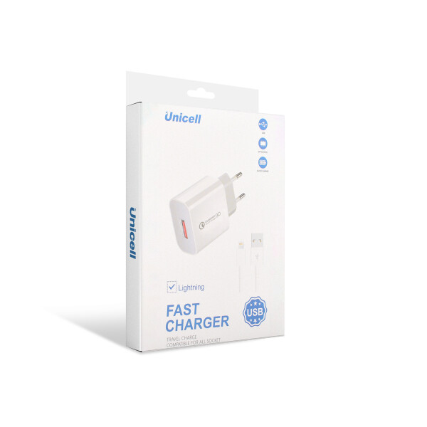 Cargador de pared Unicell con cable lightning Cargador De Pared Unicell Con Cable Lightning