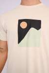 Remera estampada Beige