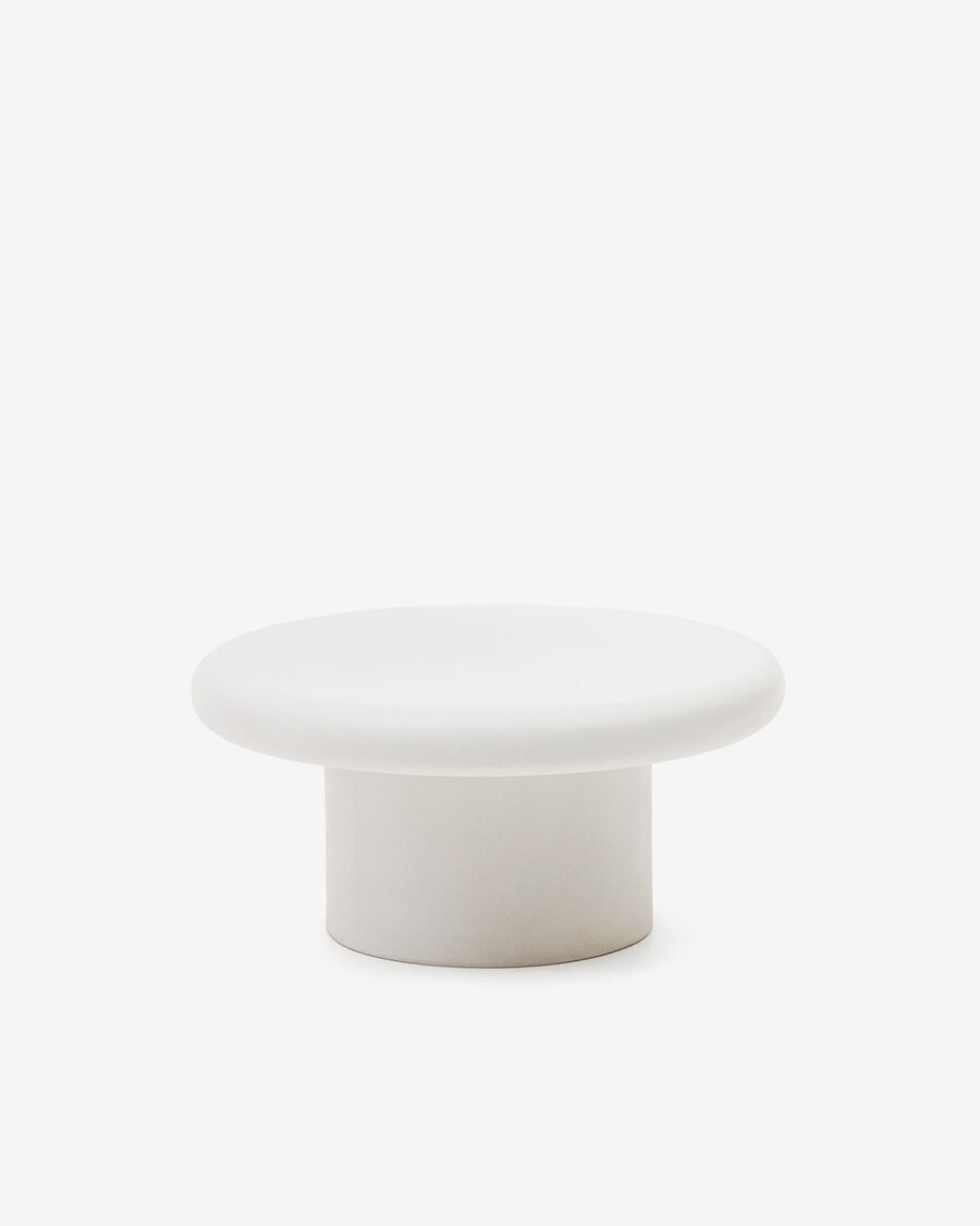 Mesa de centro redonda Addaia de cemento blanco Ø90 cm x 43cm