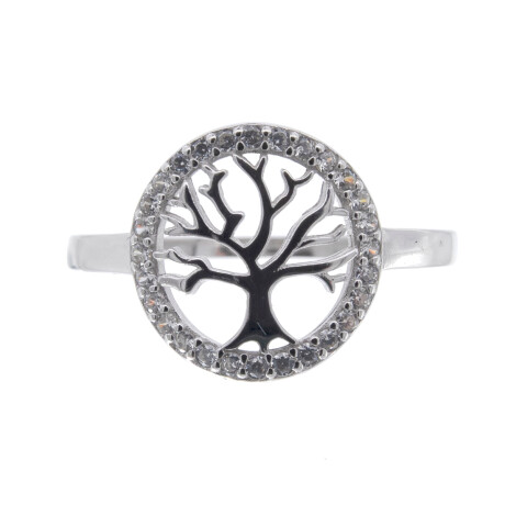 Anillo de Plata 925 rodinada y circonia, ARBOL DE LA VIDA. Anillo de Plata 925 rodinada y circonia, ARBOL DE LA VIDA.