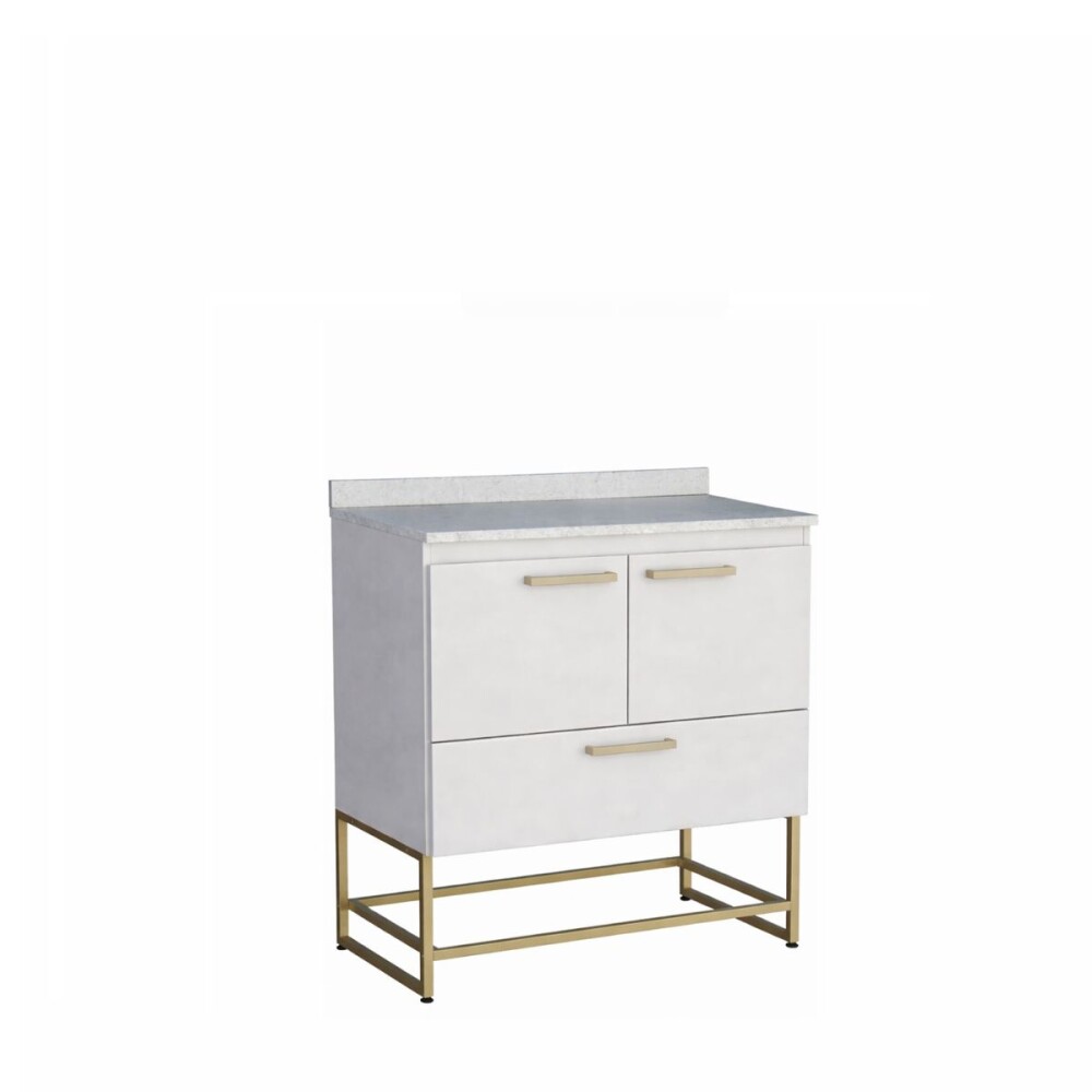 Mueble de baño de pie Suez Blanco 80 cm mesada granito blanco sin bacha Mueble De Baño De Pie Suez Blanco 80 Cm Mesada Granito Blanco Sin Bacha