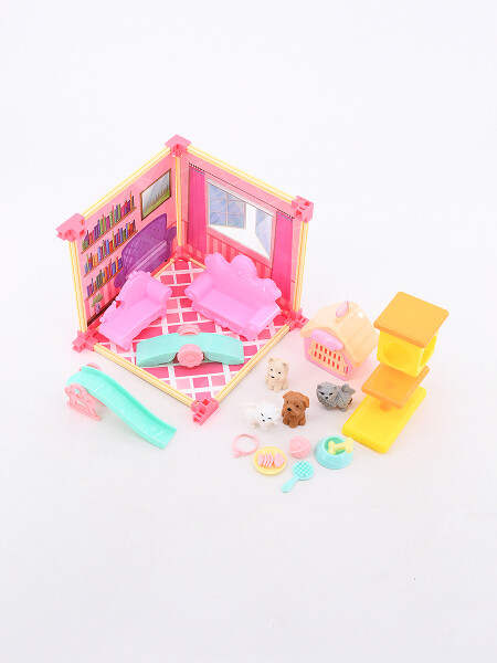 MASCOTAS SET C/ DORMITORIO ROSADO