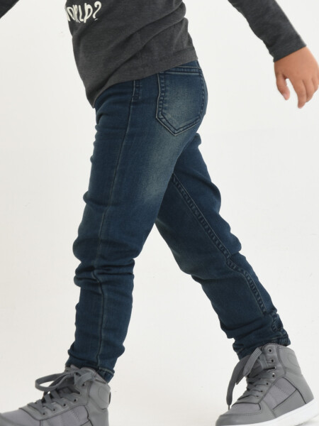 Pantalón de jean lavado Azul oscuro