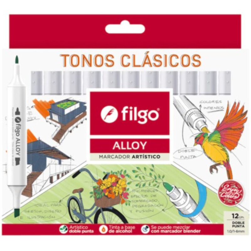 Filgo marcador Artistico Alloy- Tonos clasicos Unica