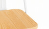 Taburete Con Respaldo Madera - Tolix Blanco