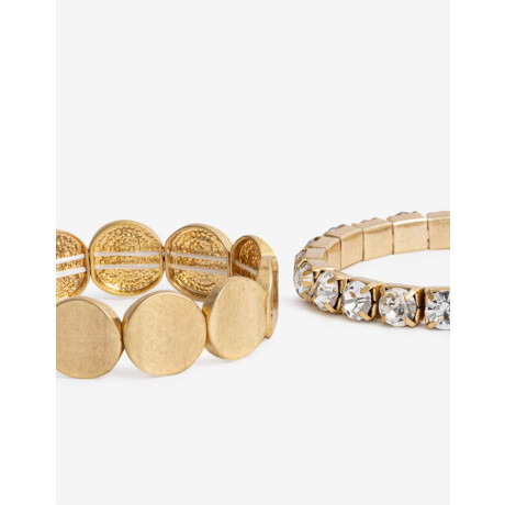 Set De Pulseras Elásticas Dorado Oro Amarillo